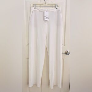 NWT Zara Straight Leg Pants Ecru